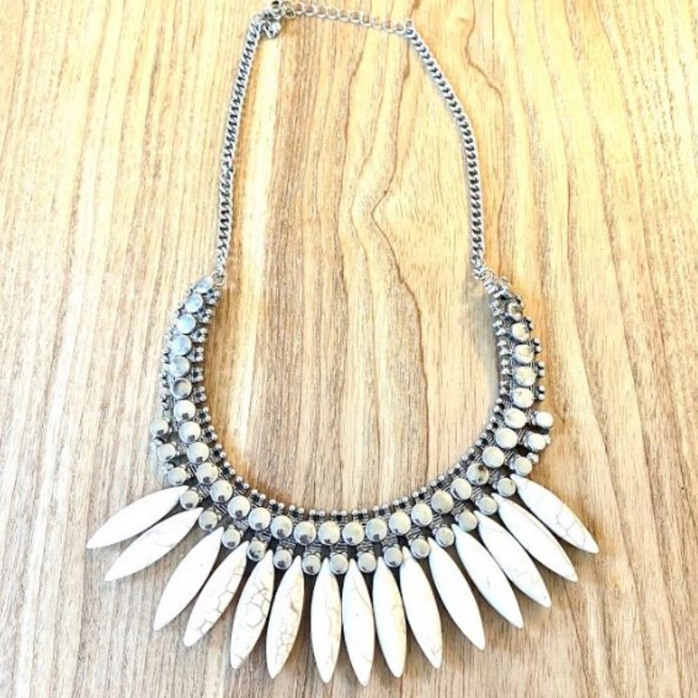 Metal & Ivory Statement Necklace